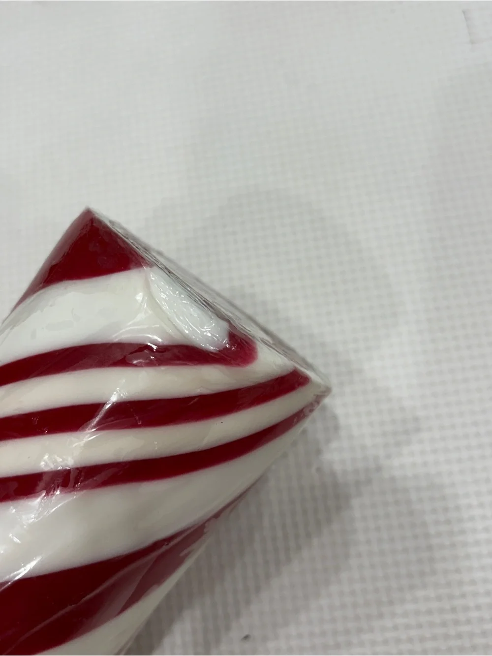Crate&Barrel Red and White Stripe Pillar Candles